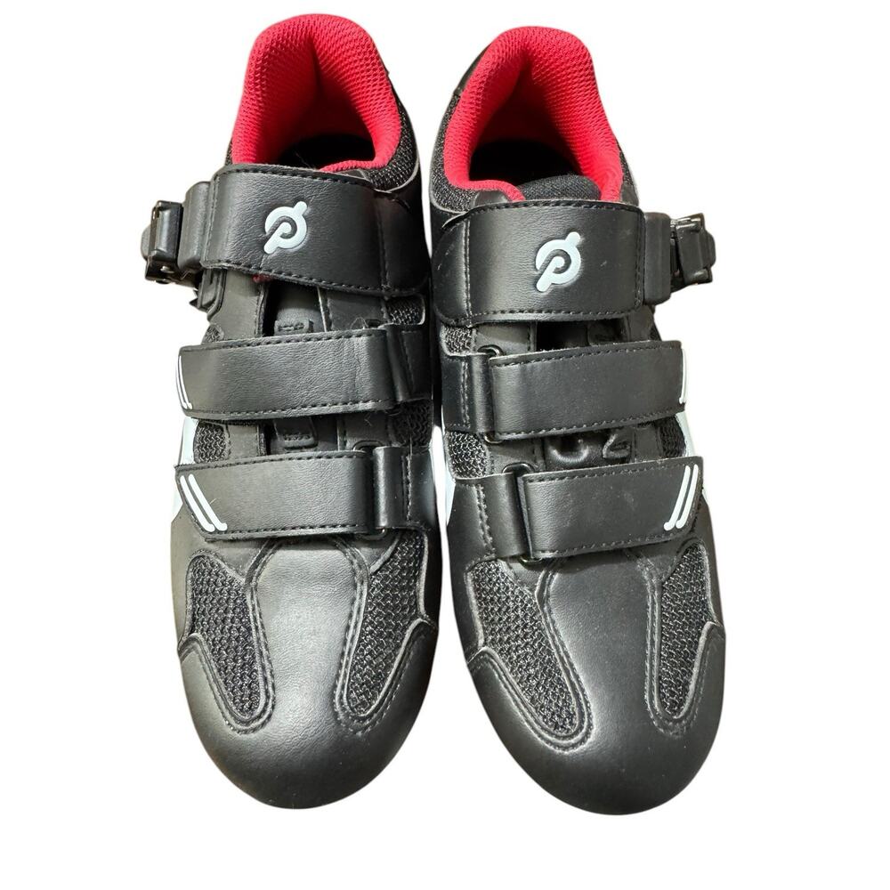 Peloton Men's Black Athletic Cycling Shoes with Red Lining